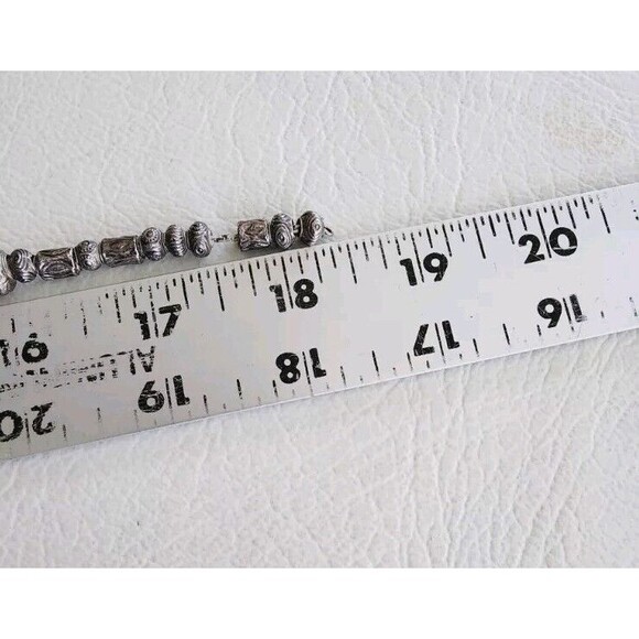 VINTAGE THAI TRIBAL STERLING SILVER OVER WAX REPOUSSE BEADED NECKLACE 18" 48g - Picture 6 of 7